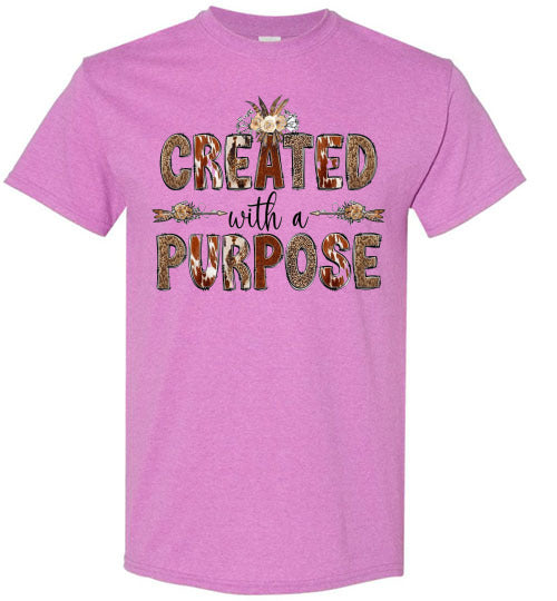 Created With A Purpose Graphic Tee Shirt Top