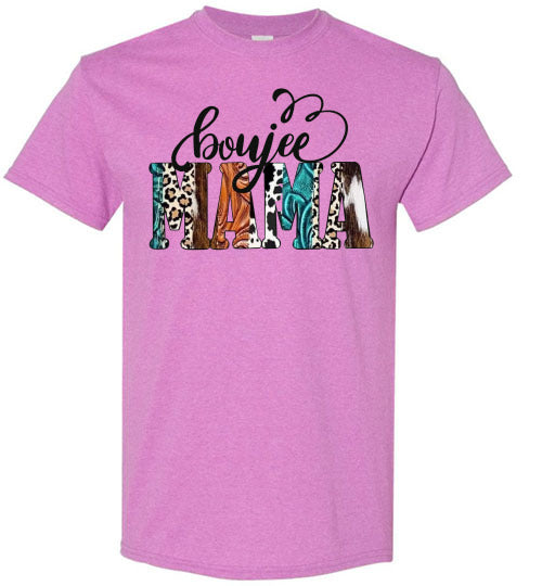 Boujee Mama Animal Print Graphic Tee Shirt Top T-Shirt Regular & Plus Size