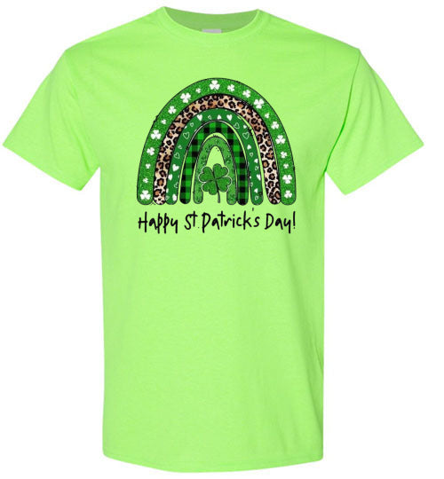 Lucky Irish Rainbow Graphic Tee Shirt Top T-Shirt