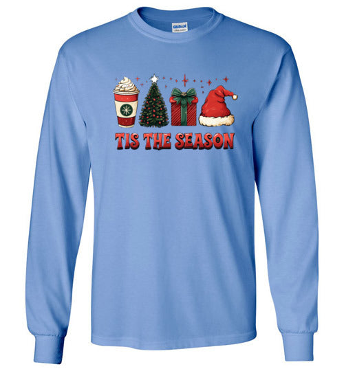 Tis The Season Long Sleeve Christmas Holiday Tee Shrt Top T-Shirt