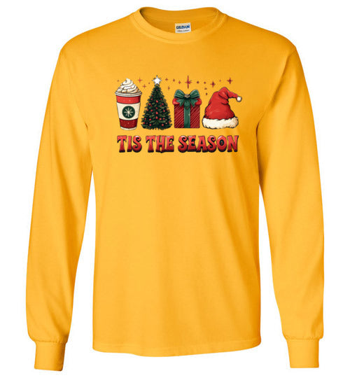 Tis The Season Long Sleeve Christmas Holiday Tee Shrt Top T-Shirt