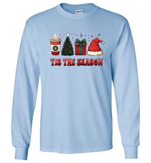 Tis The Season Long Sleeve Christmas Holiday Tee Shrt Top T-Shirt