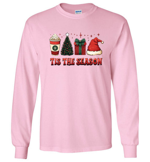Tis The Season Long Sleeve Christmas Holiday Tee Shrt Top T-Shirt