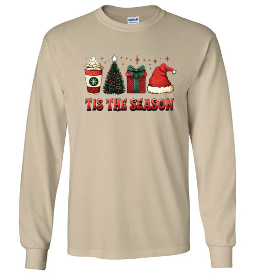 Tis The Season Long Sleeve Christmas Holiday Tee Shrt Top T-Shirt