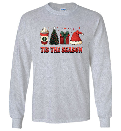 Tis The Season Long Sleeve Christmas Holiday Tee Shrt Top T-Shirt