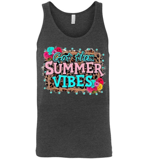 Got Them Summer Vibes Graphic Print Unisex Tank Top Canvas Shirt