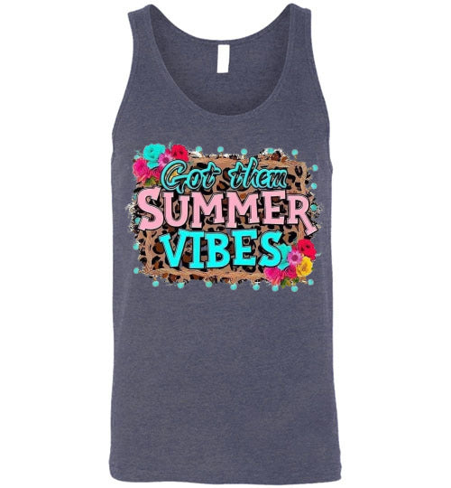 Got Them Summer Vibes Graphic Print Unisex Tank Top Canvas Shirt