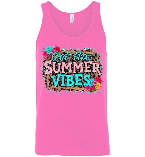 Got Them Summer Vibes Graphic Print Unisex Tank Top Canvas Shirt