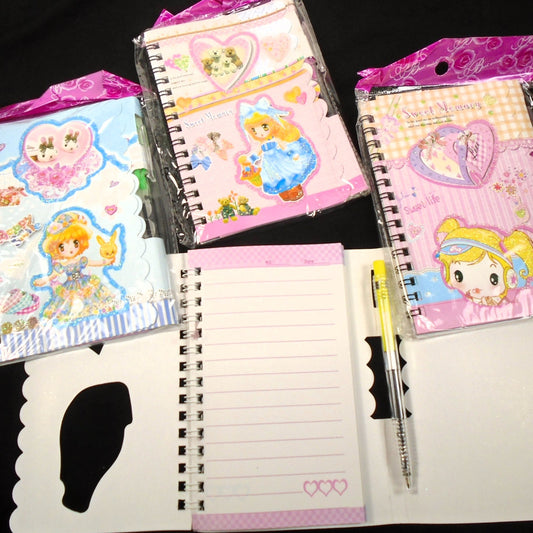 6 Pack of 4" X 5.5" Precious Moment Look Notebook/Dairy w/ Pen wholesale Lot