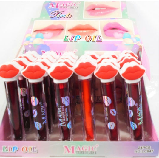 6 Pack 4" Red Lip Theme Lip Tint Oils