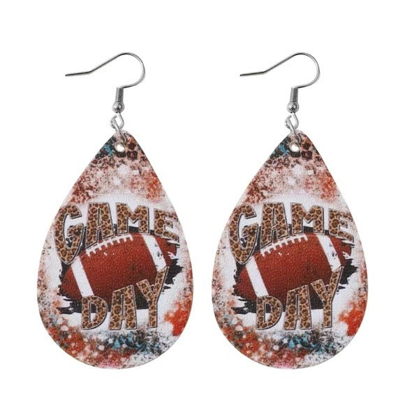 054 Game Day Football Earrings Jewelry