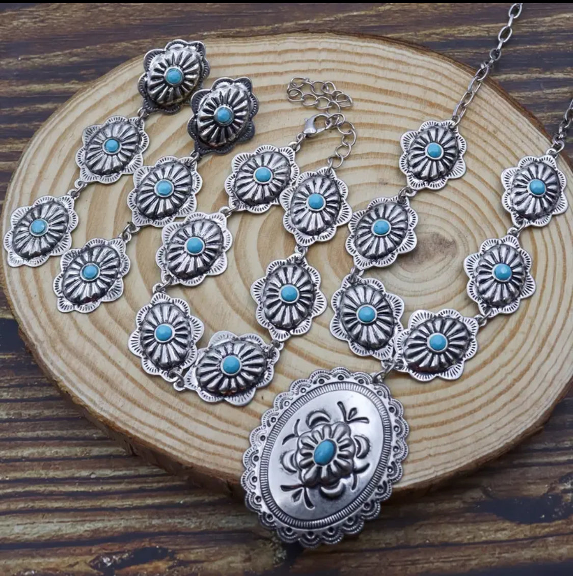 3 Piece Western Turquoise Set