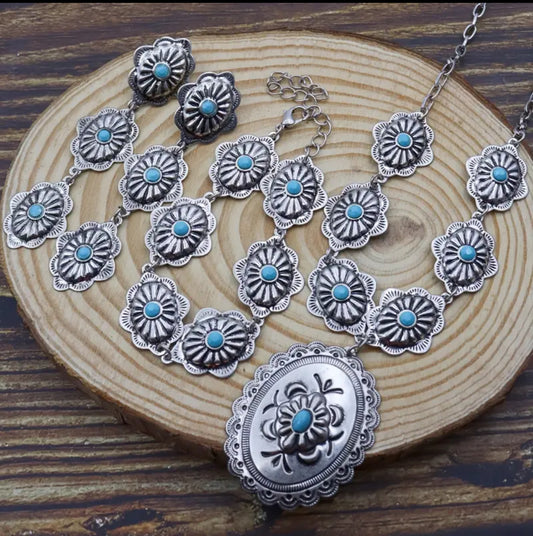 3 Piece Western Turquoise Set