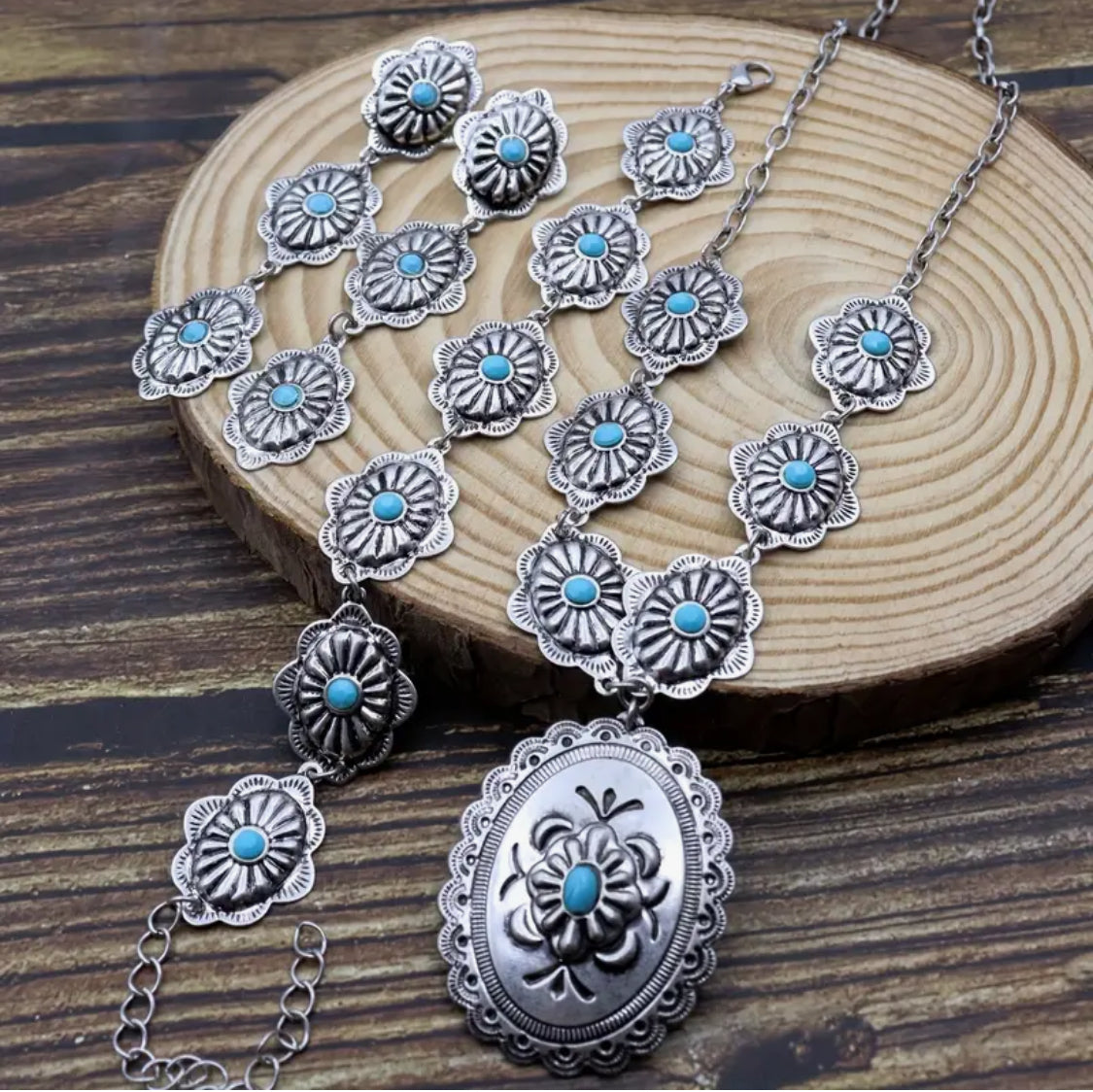 3 Piece Western Turquoise Set