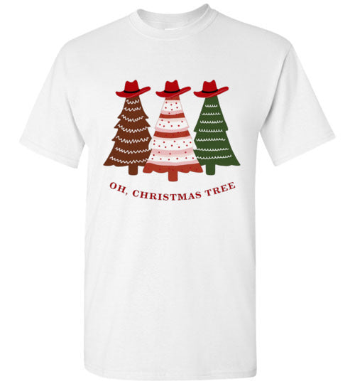 Oh Christmas Tree Cowboy Hat Country Tee Shirt Top T-Shirt