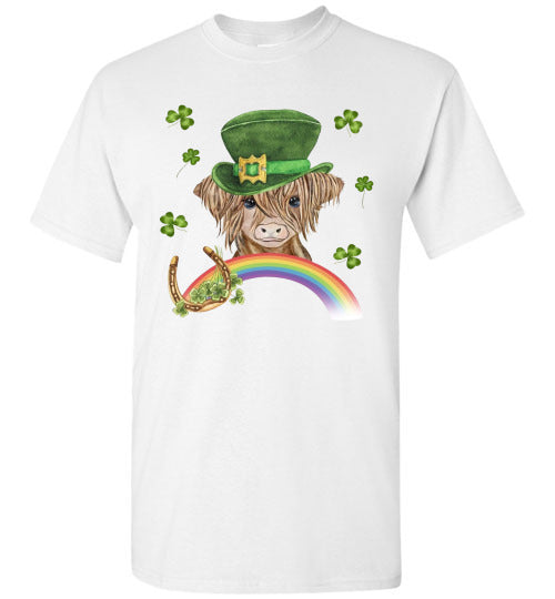 St Patrick's Day Baby Cow Leprechaun Irish Graphic Tee Shirt Top T-Shirt