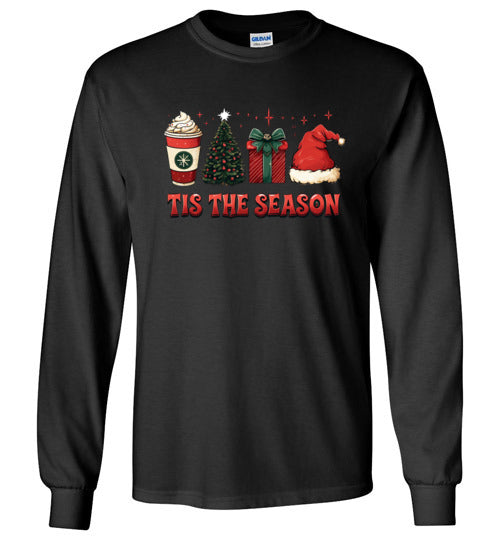 Tis The Season Long Sleeve Christmas Holiday Tee Shrt Top T-Shirt