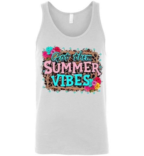 Got Them Summer Vibes Graphic Print Unisex Tank Top Canvas Shirt