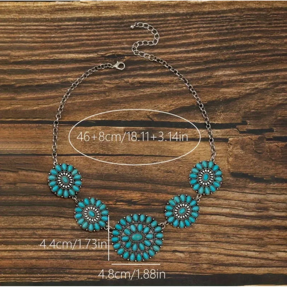 Western Country Cowgirl Southwestern Bohemian Style Teardrop Necklace