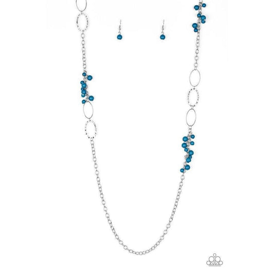 Flirty Foxtrot - Blue Necklace Earrings