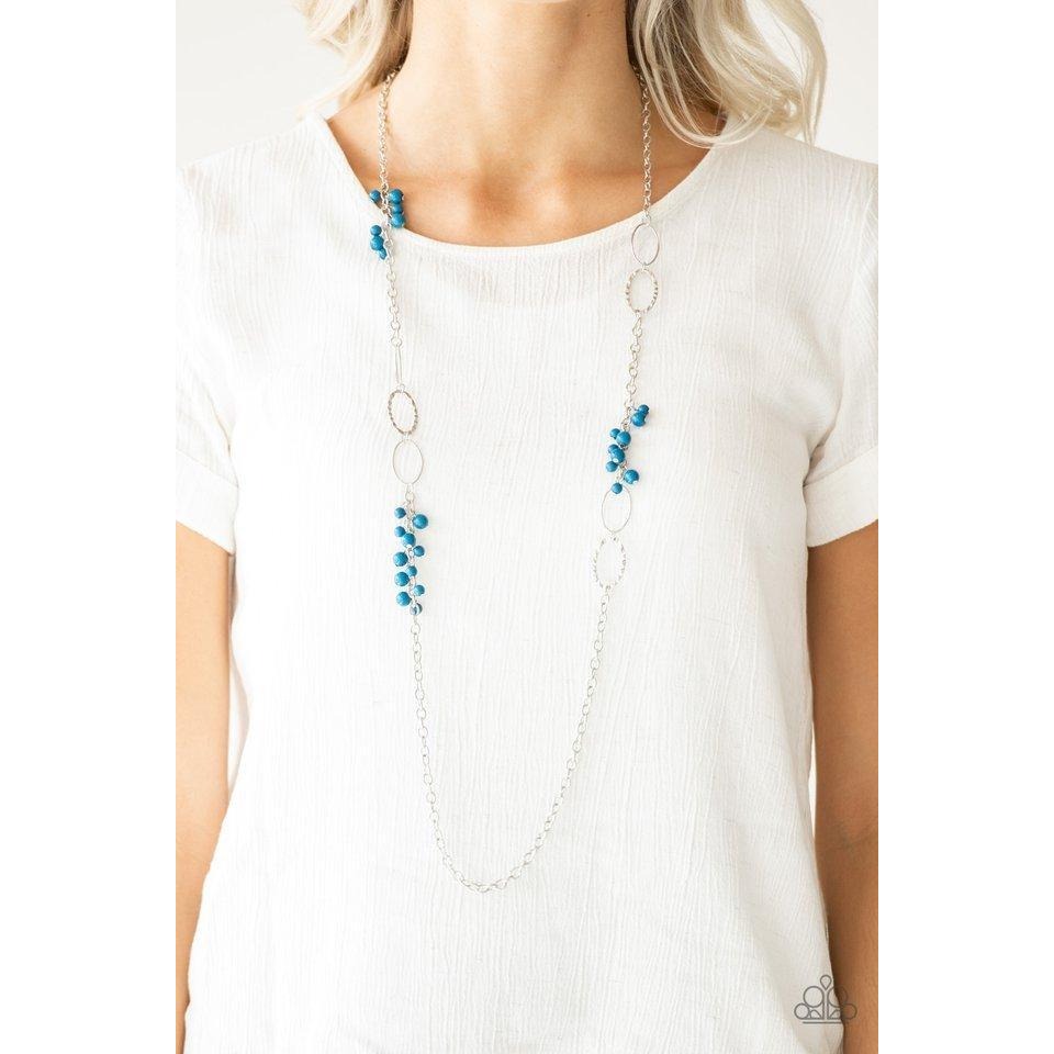 Flirty Foxtrot - Blue Necklace Earrings