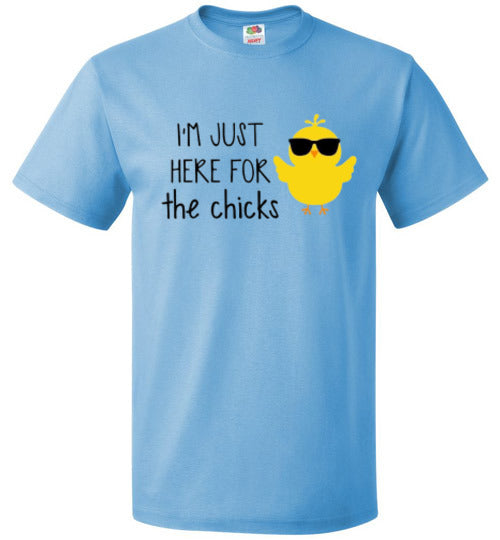 Funny Easter I'm Just Here For The Chicks Graphic Tee Shirt Top