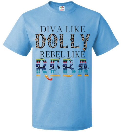 Diva Like Dolly Rebel Like Reba Funny Country Tee Shirt Top T-Shirt