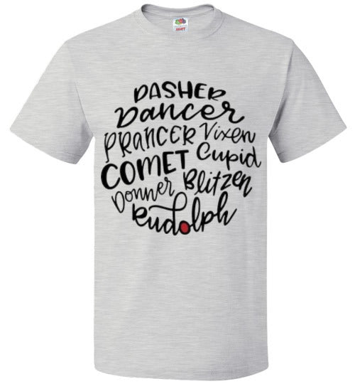 Reindeer Rudolph Christmas Holiday Tee Shirt Top T-Shirt