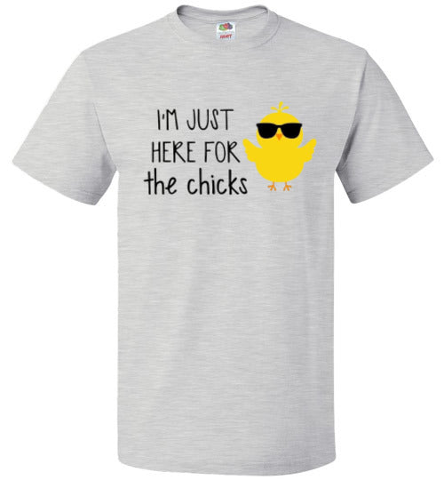 Funny Easter I'm Just Here For The Chicks Graphic Tee Shirt Top