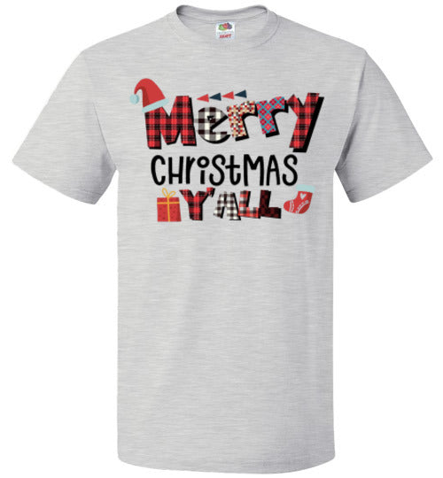Merry Christmas Ya'll Holiday Tee Shirt Top T-Shirt