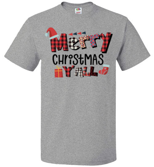Merry Christmas Ya'll Holiday Tee Shirt Top T-Shirt