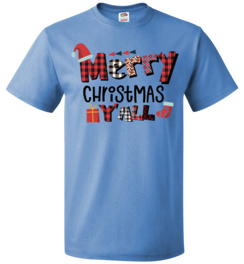 Merry Christmas Ya'll Holiday Tee Shirt Top T-Shirt