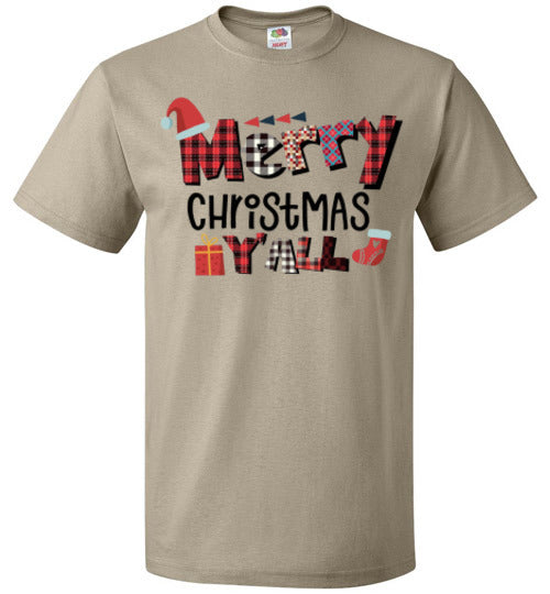 Merry Christmas Ya'll Holiday Tee Shirt Top T-Shirt