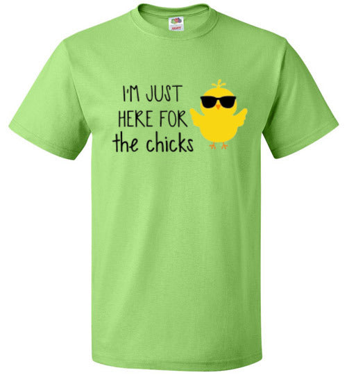 Funny Easter I'm Just Here For The Chicks Graphic Tee Shirt Top