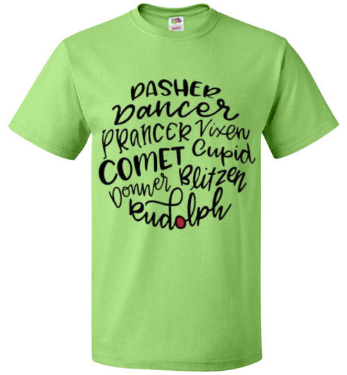 Reindeer Rudolph Christmas Holiday Tee Shirt Top T-Shirt