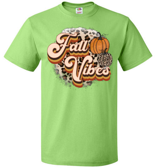 Fall Vibes Leopard Pumpkin Tee Shirt Top T-Shirt