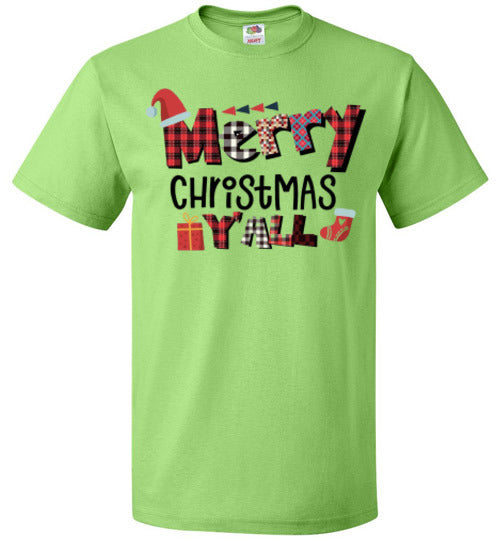 Merry Christmas Ya'll Holiday Tee Shirt Top T-Shirt