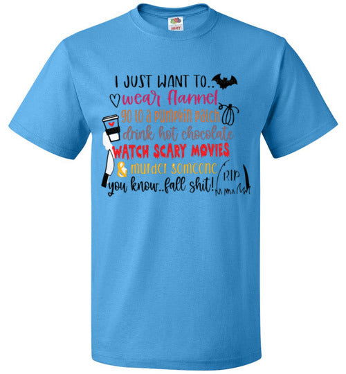 Funny Fall Halloween Shirt Graphic Tee Shirt Top T-Shirt