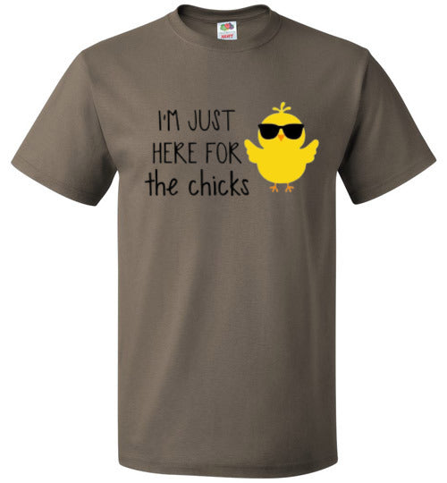 Funny Easter I'm Just Here For The Chicks Graphic Tee Shirt Top