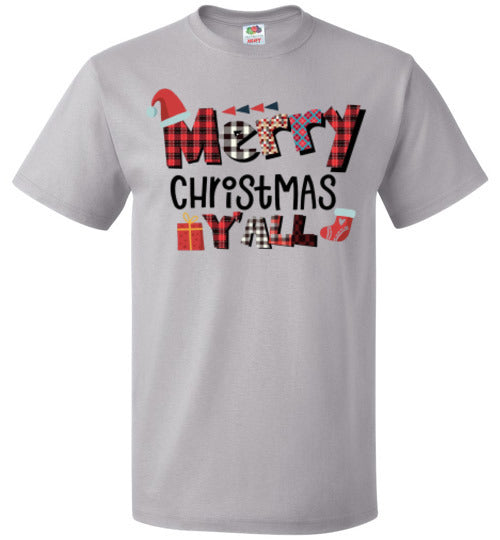 Merry Christmas Ya'll Holiday Tee Shirt Top T-Shirt