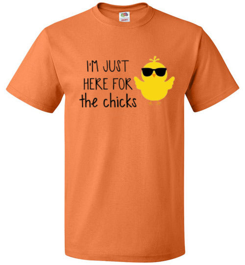 Funny Easter I'm Just Here For The Chicks Graphic Tee Shirt Top