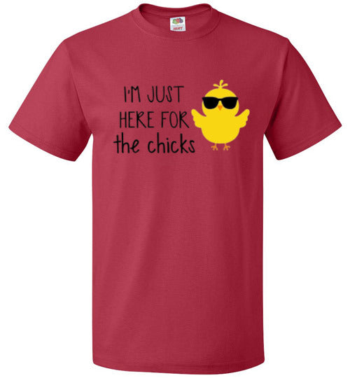 Funny Easter I'm Just Here For The Chicks Graphic Tee Shirt Top