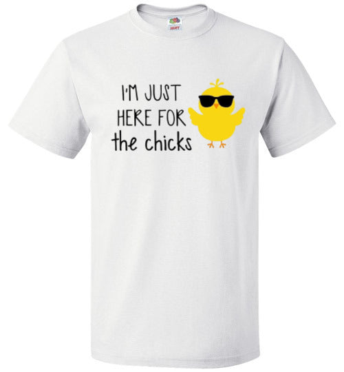 Funny Easter I'm Just Here For The Chicks Graphic Tee Shirt Top