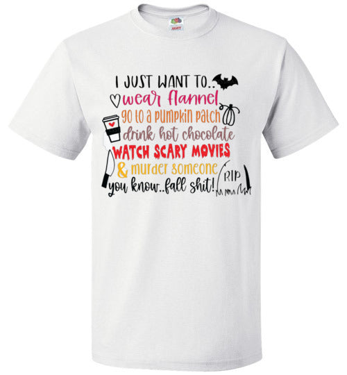 Funny Fall Halloween Shirt Graphic Tee Shirt Top T-Shirt