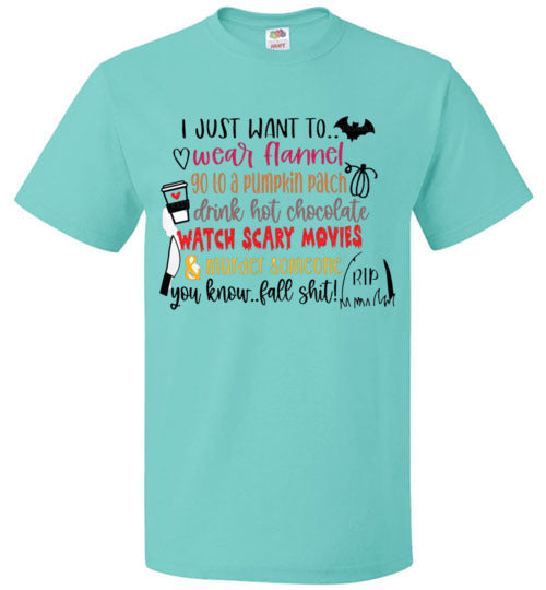 Funny Fall Halloween Shirt Graphic Tee Shirt Top T-Shirt