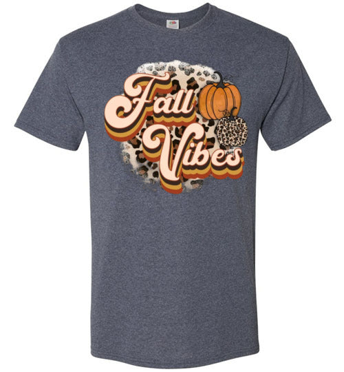 Fall Vibes Leopard Pumpkin Tee Shirt Top T-Shirt