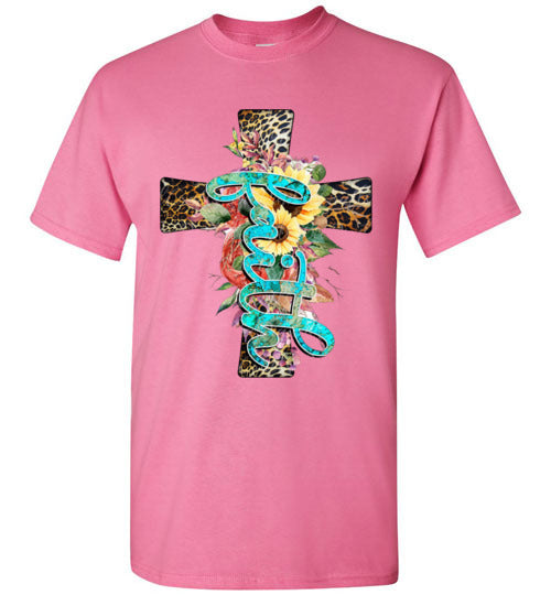 Leopard face cross tee shirt top graphic t-shirt