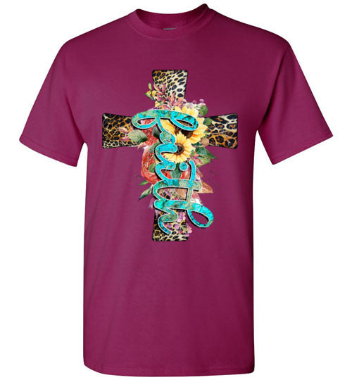 Leopard face cross tee shirt top graphic t-shirt