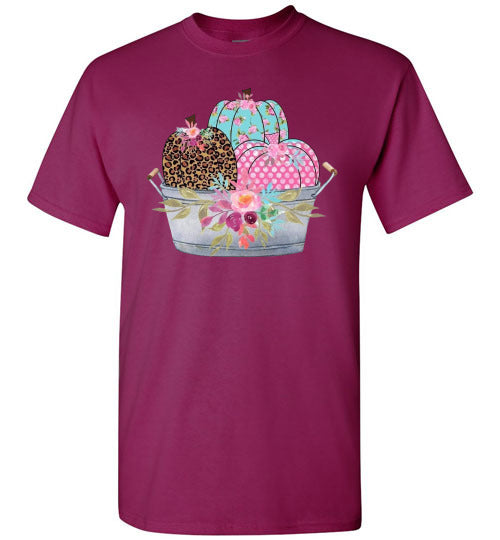 Pastel Pumpkin Basket Fall Tee Shirt Top T-Shirt