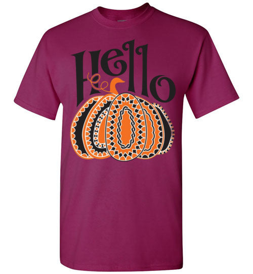 Hello Pumpkin Graphic Fall Tee Shirt Top T-Shirt